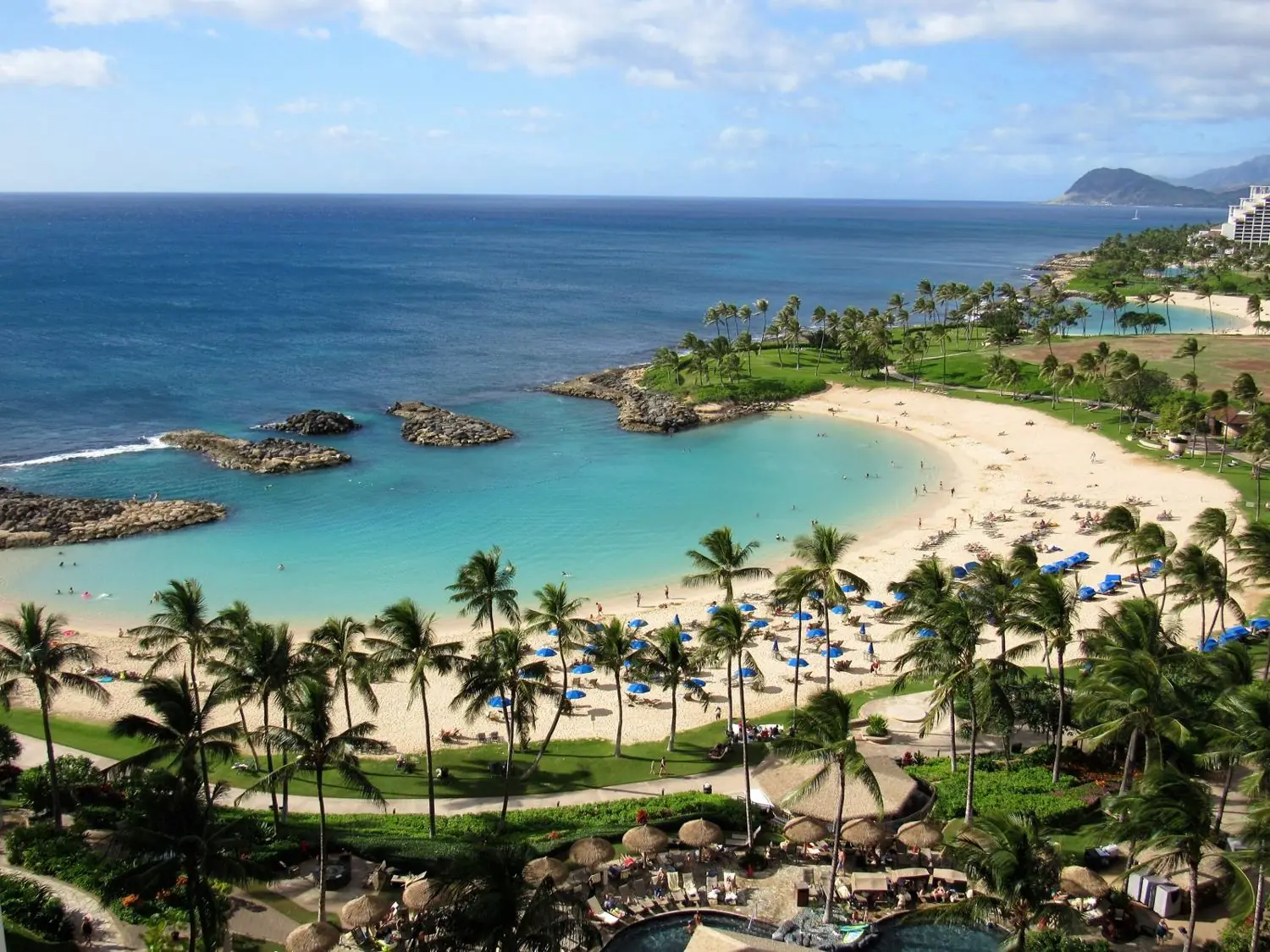 Aerial view of the Ko Olina lagoons